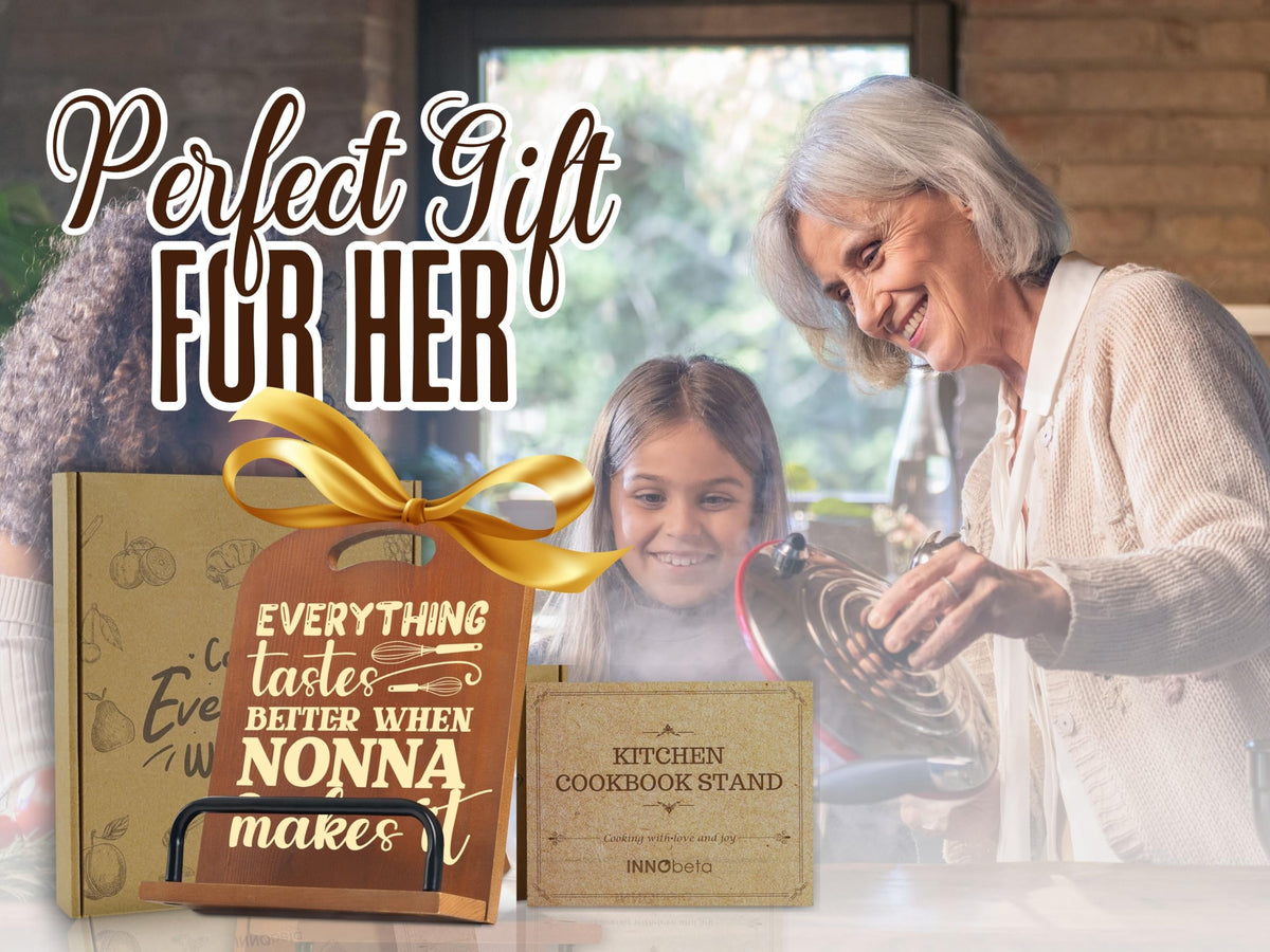 InnoBeta Nonna Gifts, Cookbook Stand for Kitchen Counter, Perfect Gifts for Nonna on Birthday, Adjustable Tablet Recipe Book Holder, Unique Italian Kitchen Decor