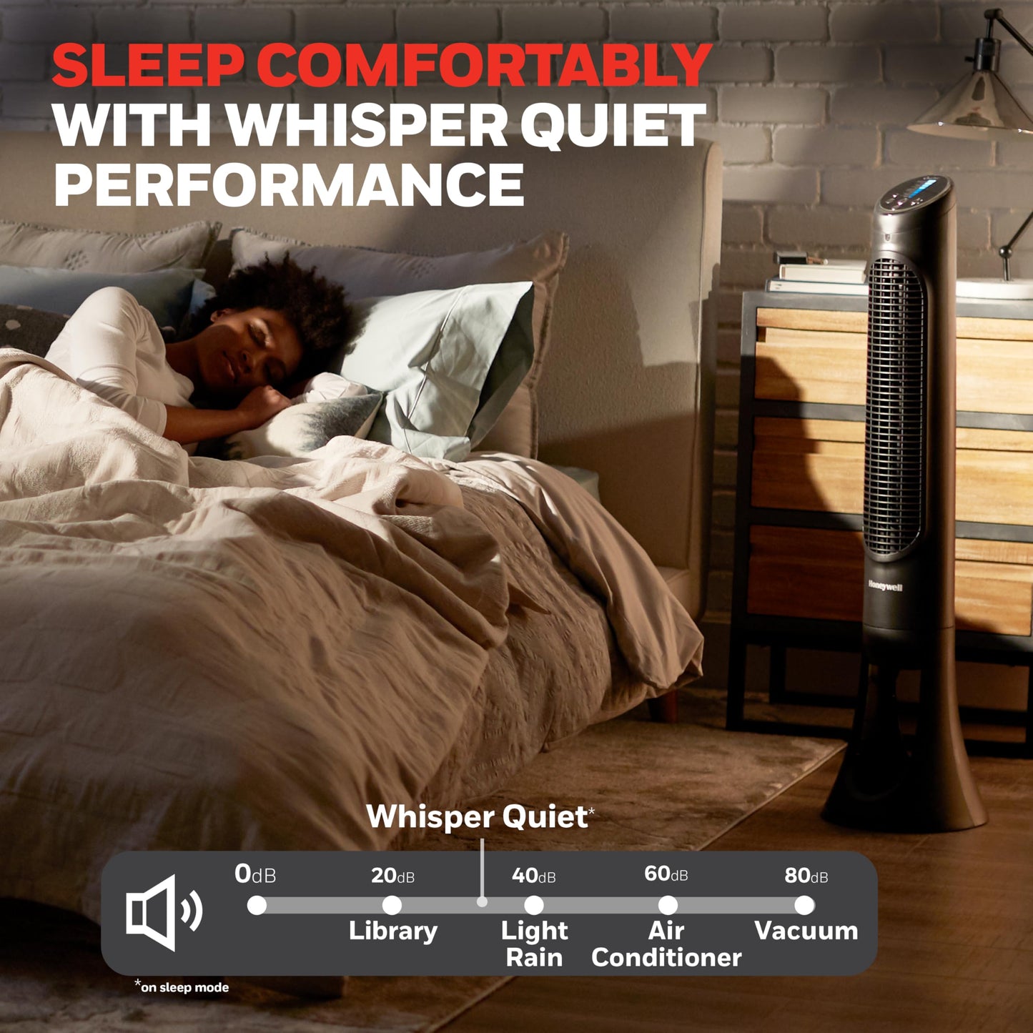 Honeywell QuietSet Whole Room Tower Fan, Oscillating Tower Fan with Remote, Black, HYF290B