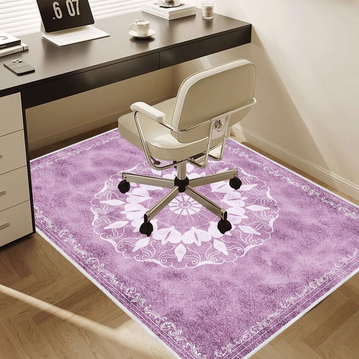 Office Chair Mat for Hard Floors, Desk Chair Rug Protector for Rolling Chair, Anti-Slip Computer Gaming Chair Mat, Carpet Mats for Home Office(Purple,3×4ft/36×48in)