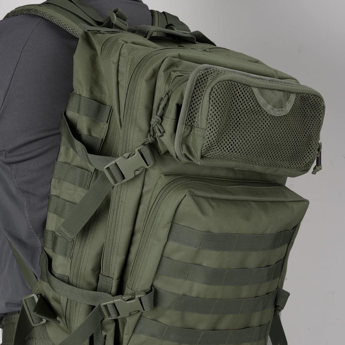 LIVANS Tactical Mesh Zipper Pouch, Modular Insert Panel Organizer EDC Utility Storage Pocket with Hook-N-Loop Fasteners for Backpack Bag Accessories