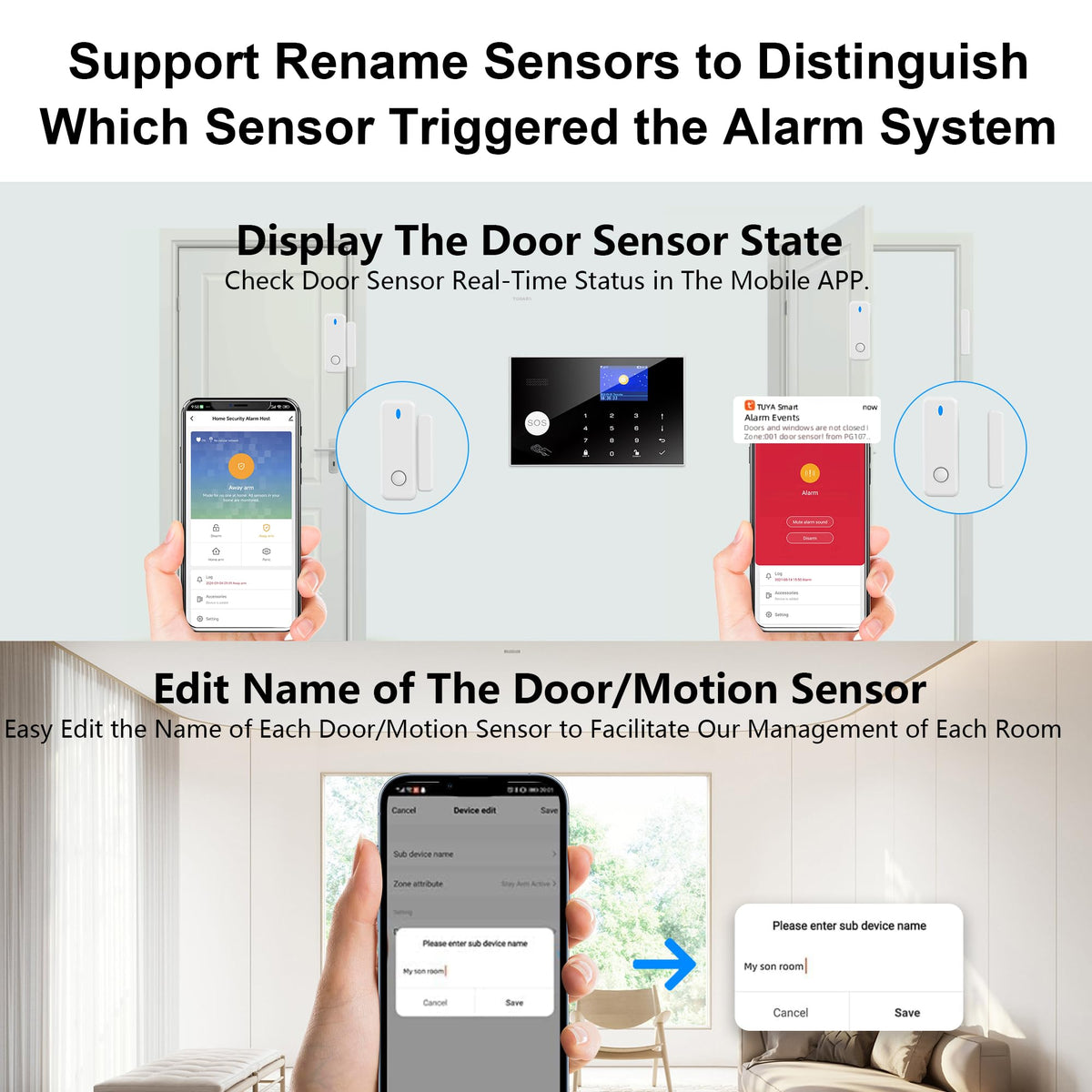 Home Security System with Camera, WiFi + GSM Home Alarm Kit with Phone App Alert, Door/Window Sensor, Remote Control for Apartments (13 Pieces)