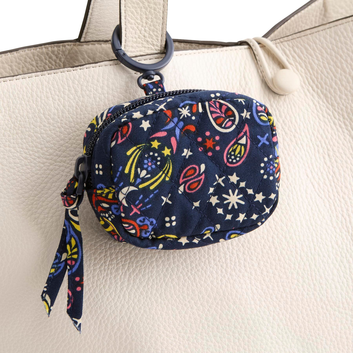 Premium Cotton Zip Earbud Bag Charm, Starry Paisley, One Size