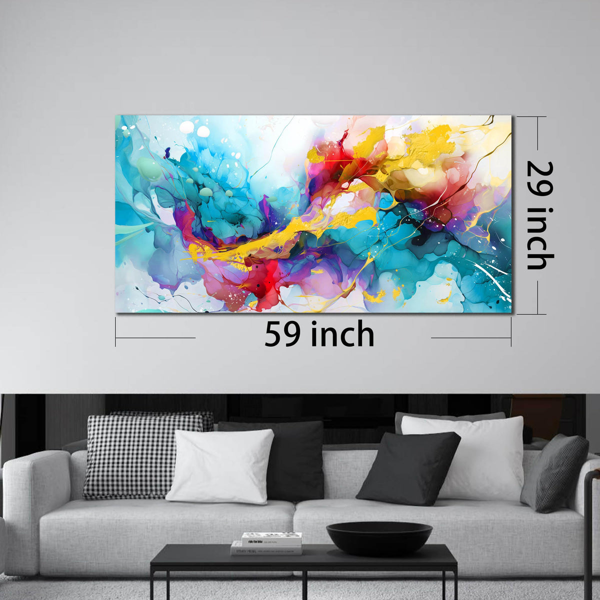 LAOTOART Modern Art Wall-Decor for Office Women - Abstract Wall Art - Large Wall Paintings for Living Room Ready to Hang Size 29" x 59"