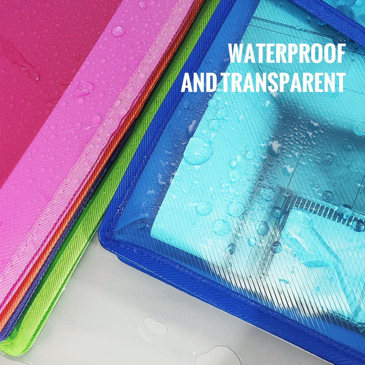 Ecerangus Plastic Expanding File Folder, Envelope Folders for Documents, Waterproof Transparent Expandable File Folder, Large Capacity, Fit Letter/A4 Size (Multicolor-6 Pack)