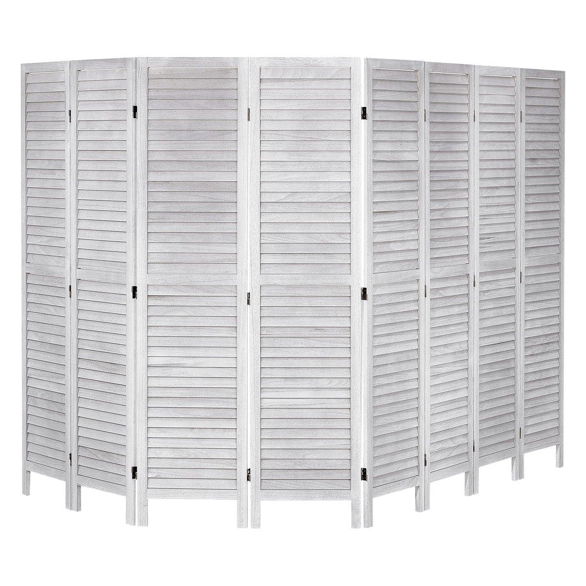VEVOR Wood Room Divider, 8 Panel Wood Folding Privacy Screen, 66.9 Inches Tall Indoor Louvered Wooden Partition, Portable Decoration Screen, for Room Separation, Home, Office, Restaurant & Bedroom