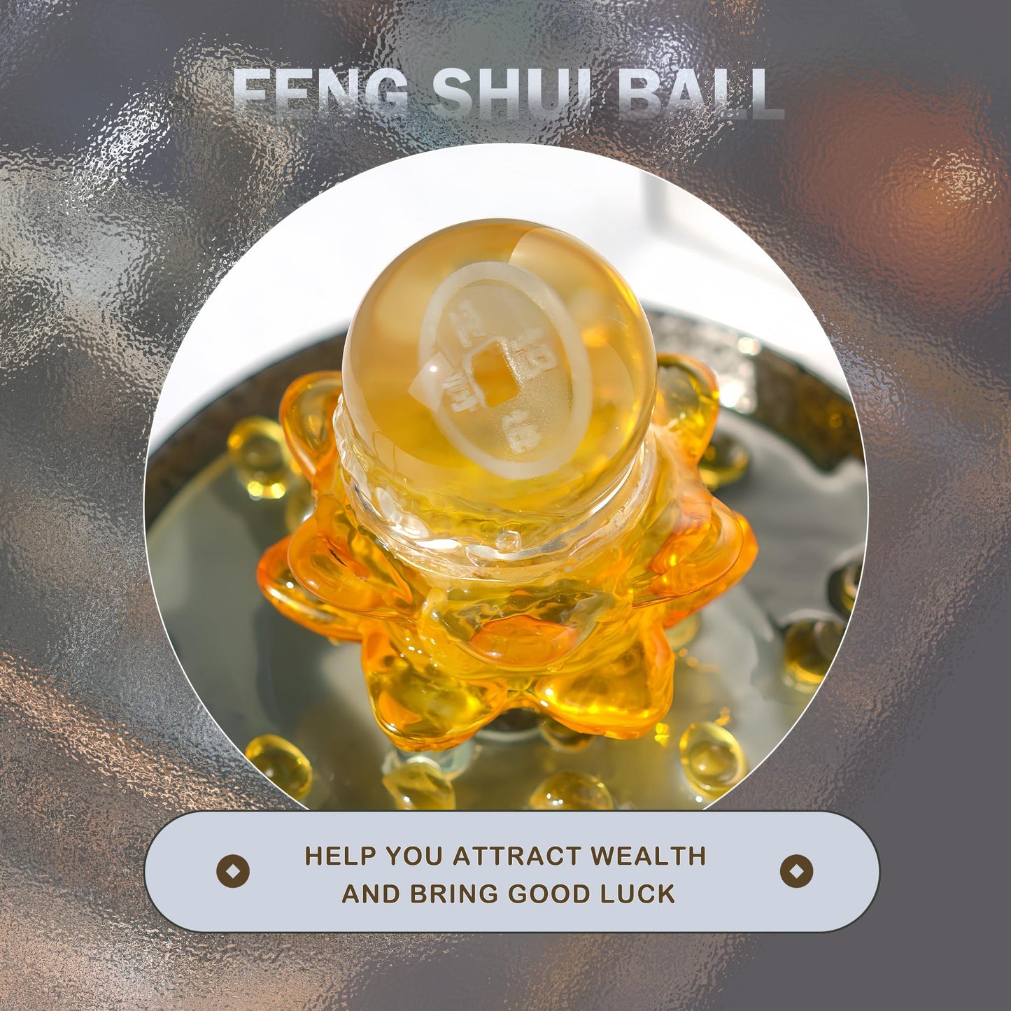 Tabletop Fountain, Waterfall Fountain Indoor, Treasures Shape Fountain Decor, Zen Relaxation Table Fountain,Glass Desktop Fountain for Living Study Room, Tea Room, Office, Yoga Room, Beauty Club