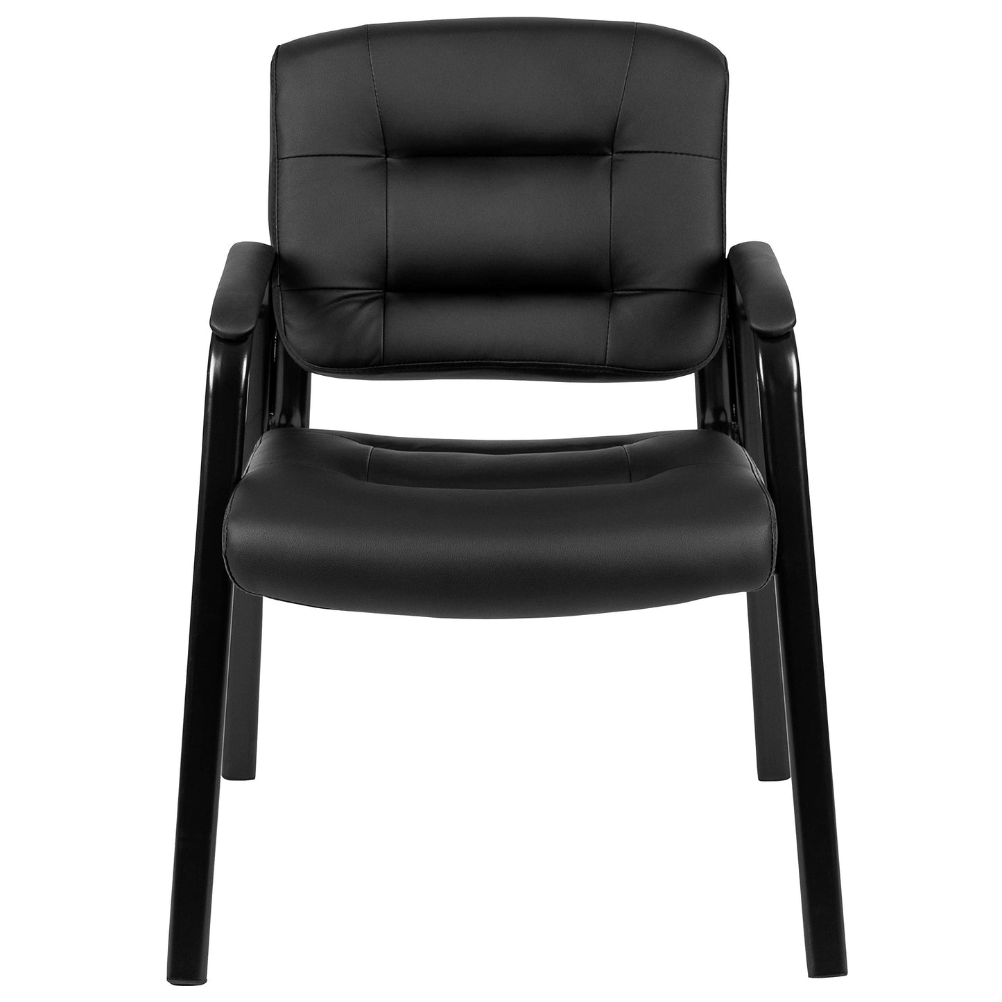 Flash Furniture Darwin Flash Fundamentals LeatherSoft Executive Reception Chair, Modern Tufted Lounge Chair for Living Room or Office, Black