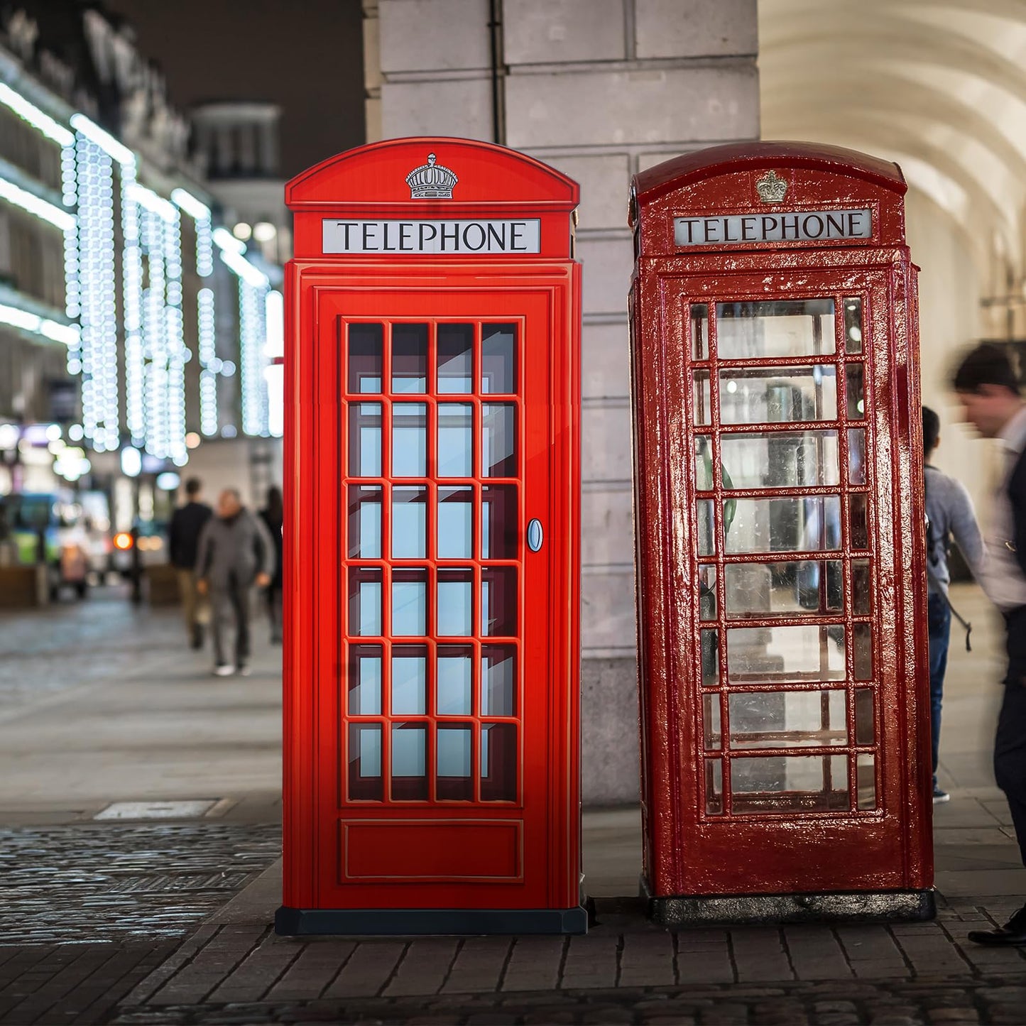 Beeveer 6.4 ft Telephone Booth Cardboard Stand up Life Size British London Theme Party Decoration English Stand-up Prop for Birthday Britain Theme Party Event Decor