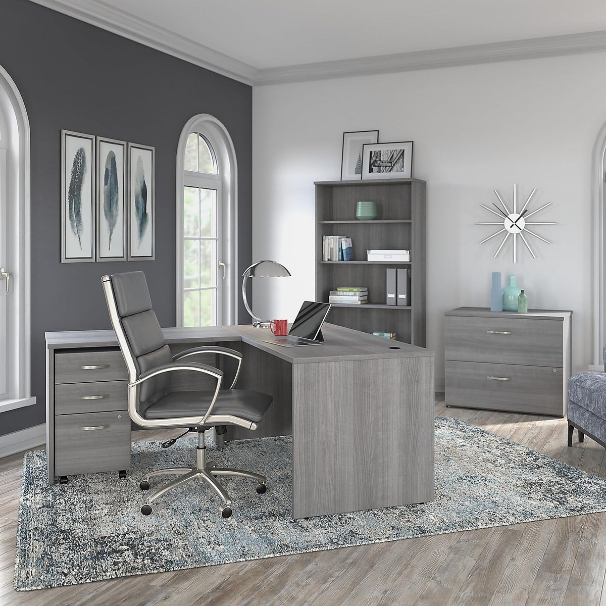 Bush Business Furniture Studio C 60W x 30D Office Desk in Platinum Gray