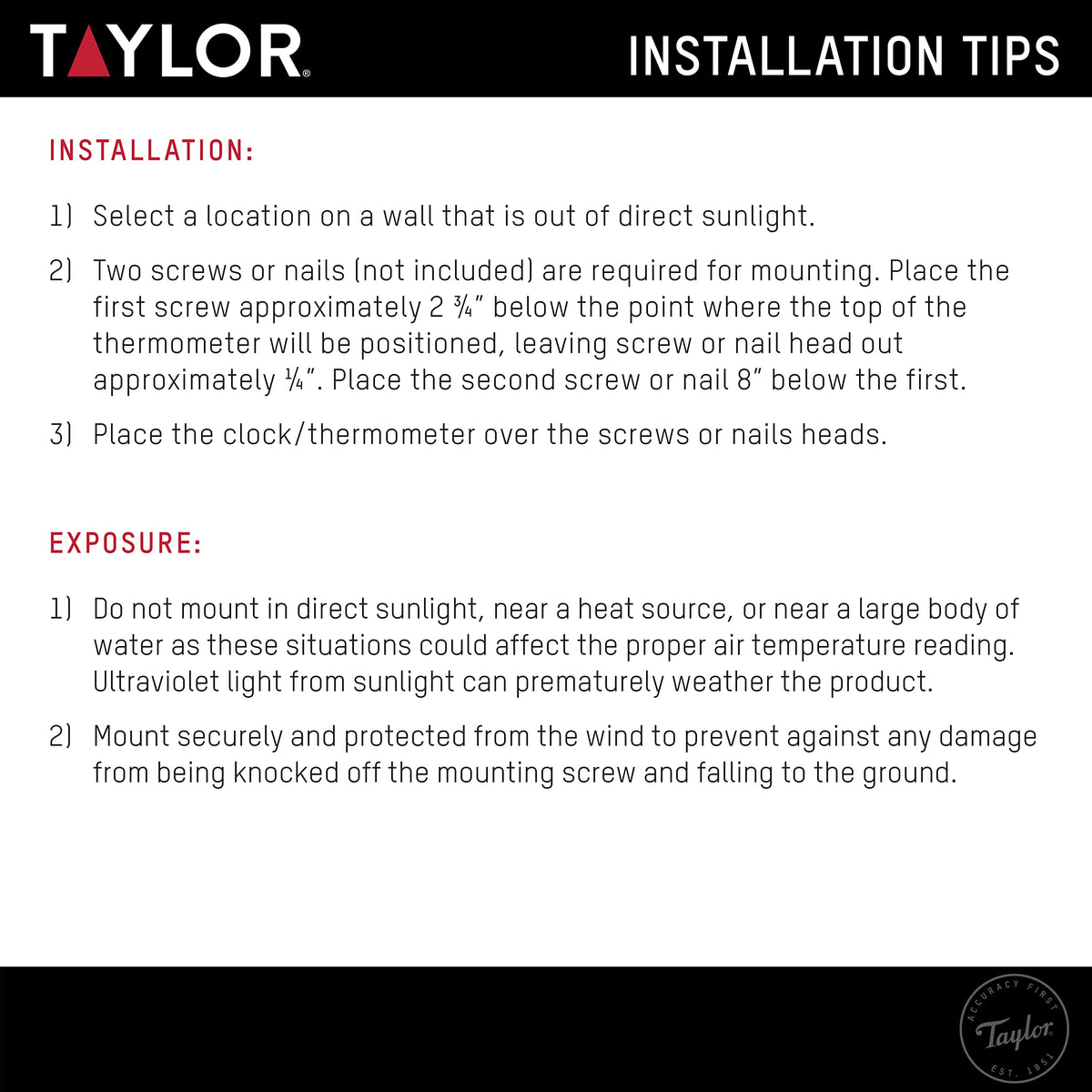 Taylor Digital Wireless Indoor Comfort Level Thermometer and Hygrometer, Easy-to-Read Display for Home, Office, Greenhouse, Nursery, and Indoor Areas, Black