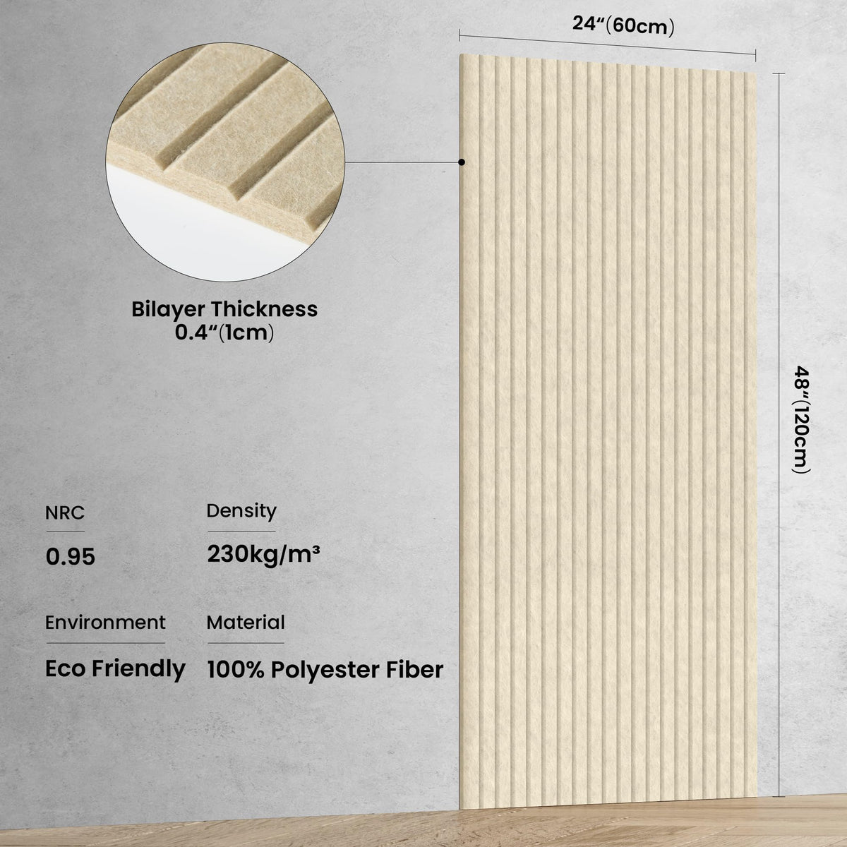 10 Pack Large Acoustic Panels, 47.2 x 23.6 x 0.35 Inch Sound Proof Foam Panels for Walls，Premium Noise Dampening Panels,Sound Panels for Media Room, Office and Studio,Camel