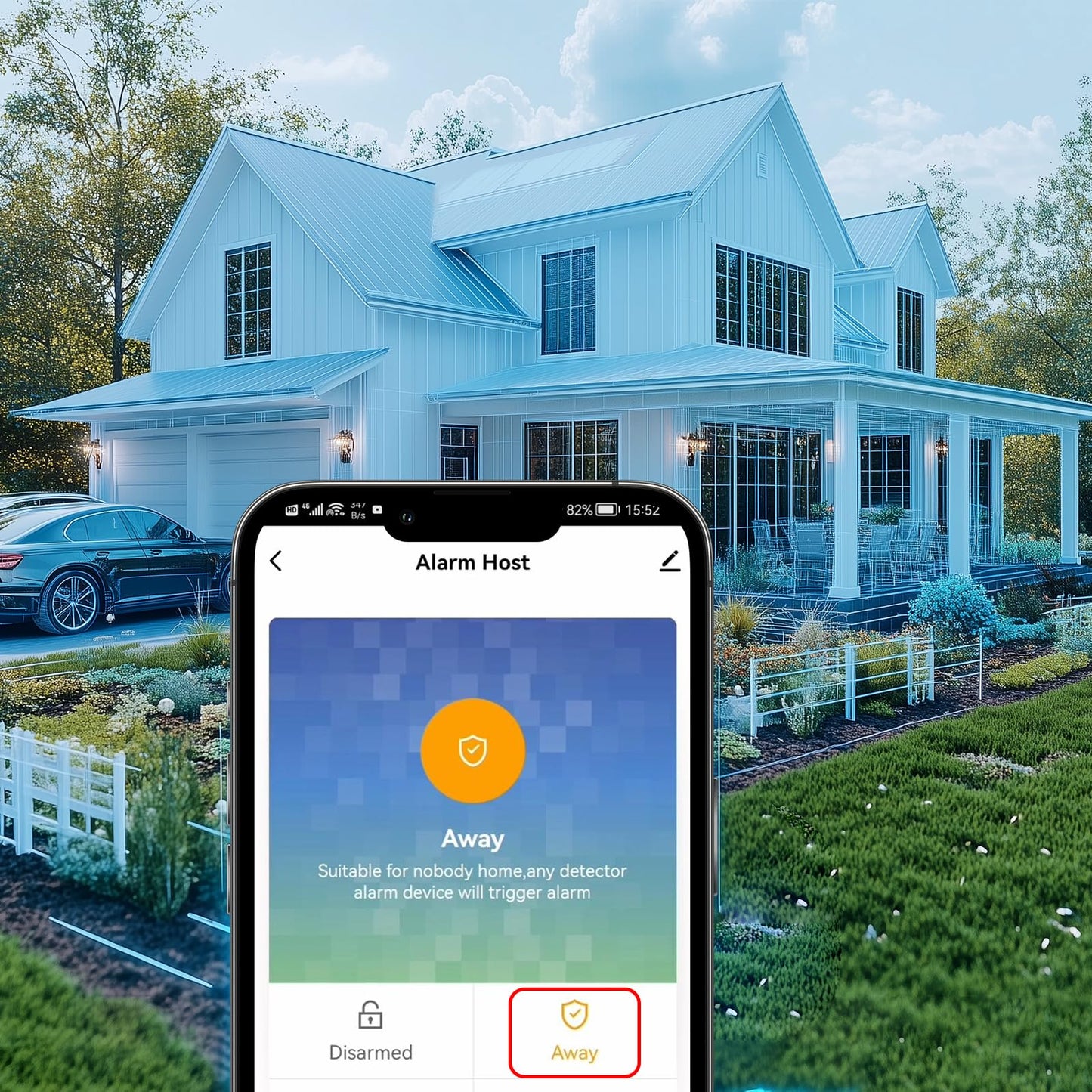 PGST Home Security Systems for House, Wireless Home Security Alarm System, Door/Window Sensor Motion Sensors with App Alert, WiFi+GSM 4G Home Alarm System No Subscription（103-C）