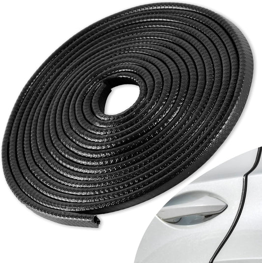 SINGARO 49Ft (15M) Car Door Edge Guard, No Glue Car Door Entry Guard Protective Strip, Rubber Edge Trim Car Door Protector, Applicable to Car, Truck, SUV and ATV, Car Exterior Accessories（Black）