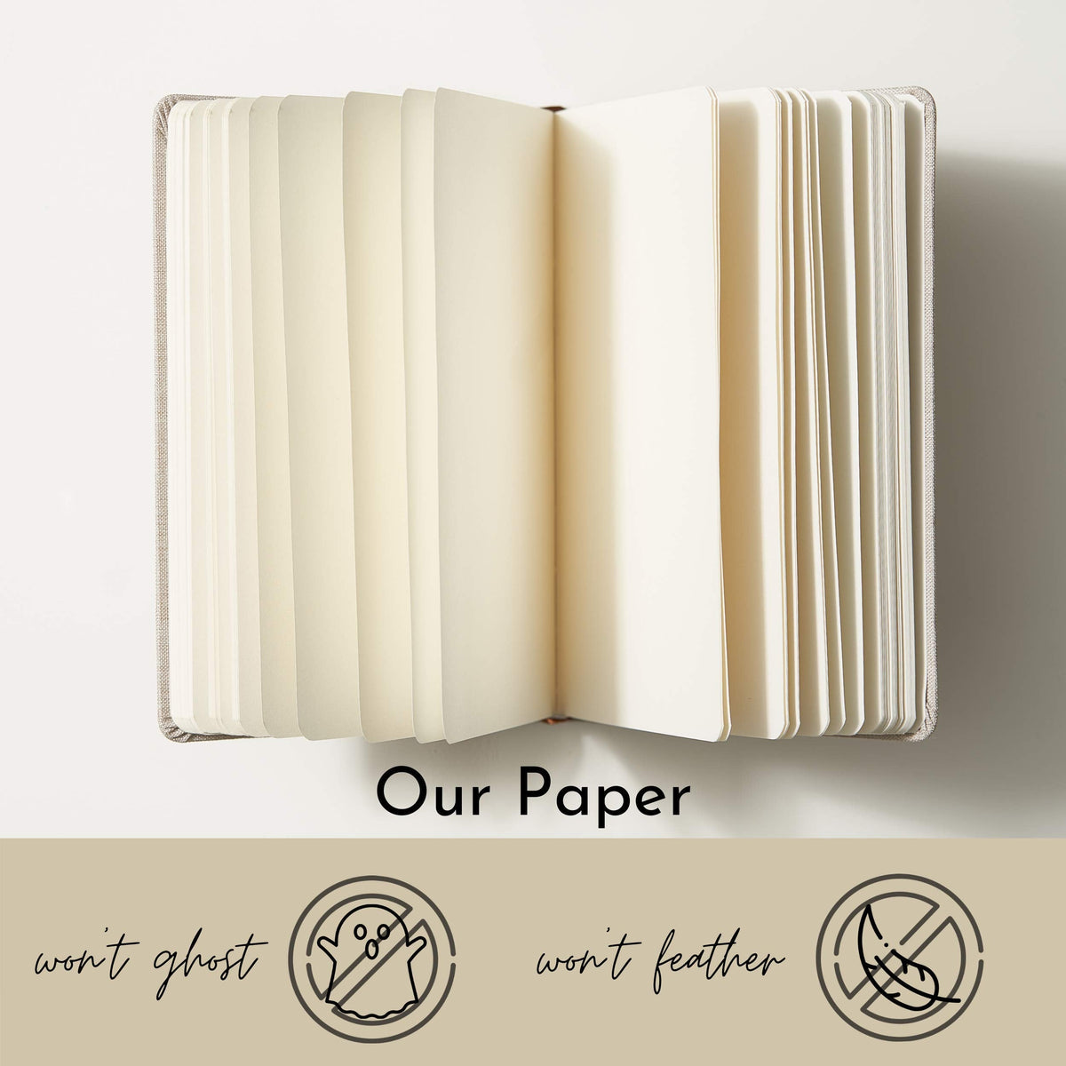 Portage Blank Hardcover Aesthetic Notebook Writing Journal – Bleed-Proof Paper Notepad for Journaling, High GSM, A5 Notebook, Cream Pages - Oatmeal, 6 x 8.5 Inches, 224 Pages