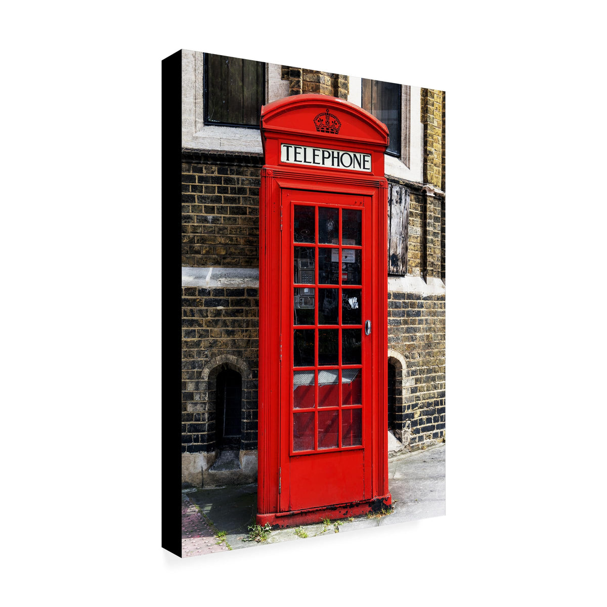 Wrapped Canvas Wall Art - Philippe Hugonnard 'English Phone Booth London' Wall Art for Living Room, Bedroom, or Office Décor - 30x47