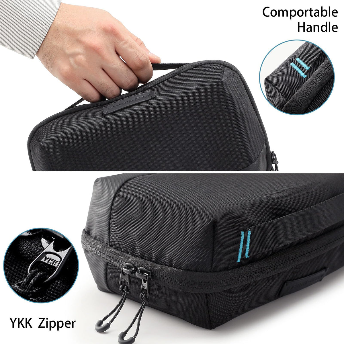 VanFn Electronics Travel Organizer Storage Bag, Travel Accessory Handle Bag, Gadgets Pouch, USB Cable, Travel Friendly Electronics Organizer P.Travel Series