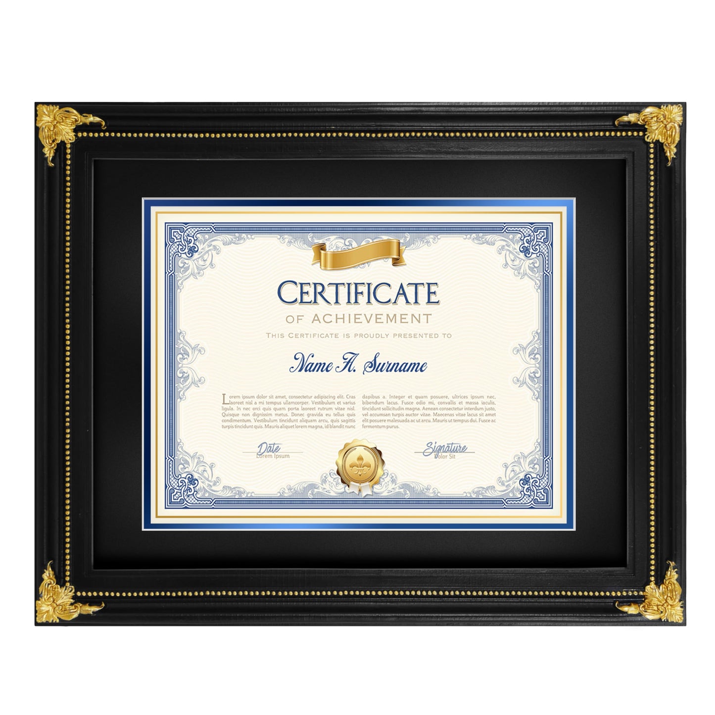 SIMON'S SHOP Diploma Frames 11x14 Matted to 8.5x11 Picture, Black Picture Frames 11 x 14 with Mat for 8.5 by 11 Certificates Documents