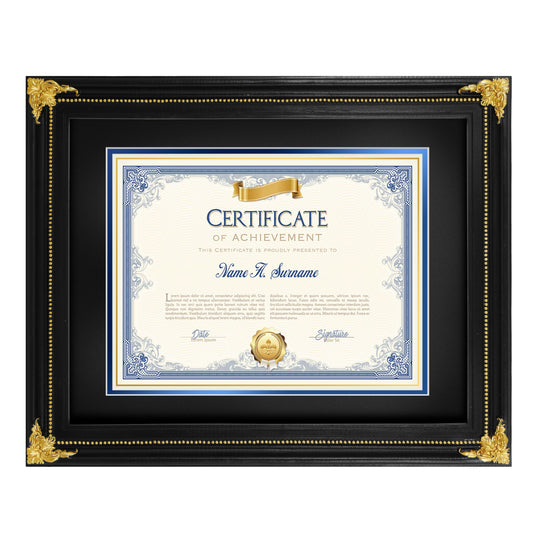 SIMON'S SHOP Diploma Frames 11x14 Matted to 8.5x11 Picture, Black Picture Frames 11 x 14 with Mat for 8.5 by 11 Certificates Documents