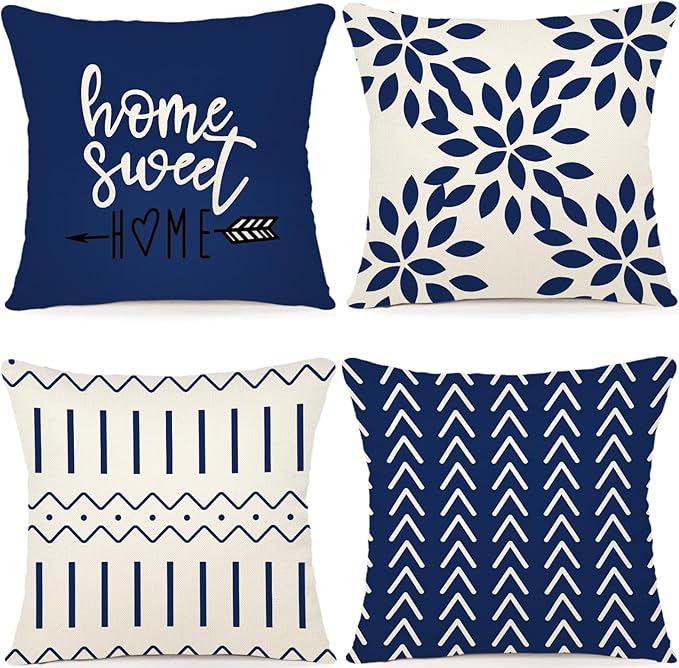 YCOLL Pillow Covers 20x20 Set of 4, Modern Sofa Throw Pillow Cover, Decorative