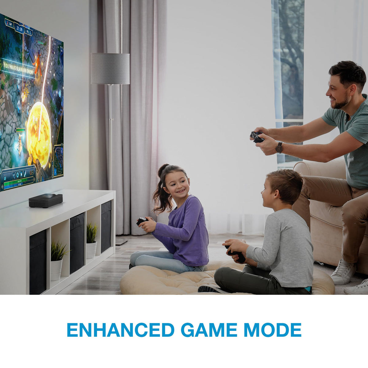 Optoma ML1080UST PHOTON GO Ultra Short Throw 1080p HDR Portable Projector, Triple Laser (RGB), Google TV with Netflix and Disney+ Certified, Home Theater Projector