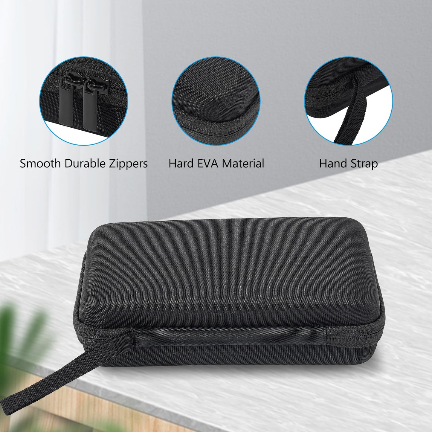 ProCase Large Hard Travel Electronic Organizer Case for MacBook Power Adapter Chargers Cables Tech Organizer Hard Drive USB Flash Disk SD Card Portable Electronics Accessories Bag -Black