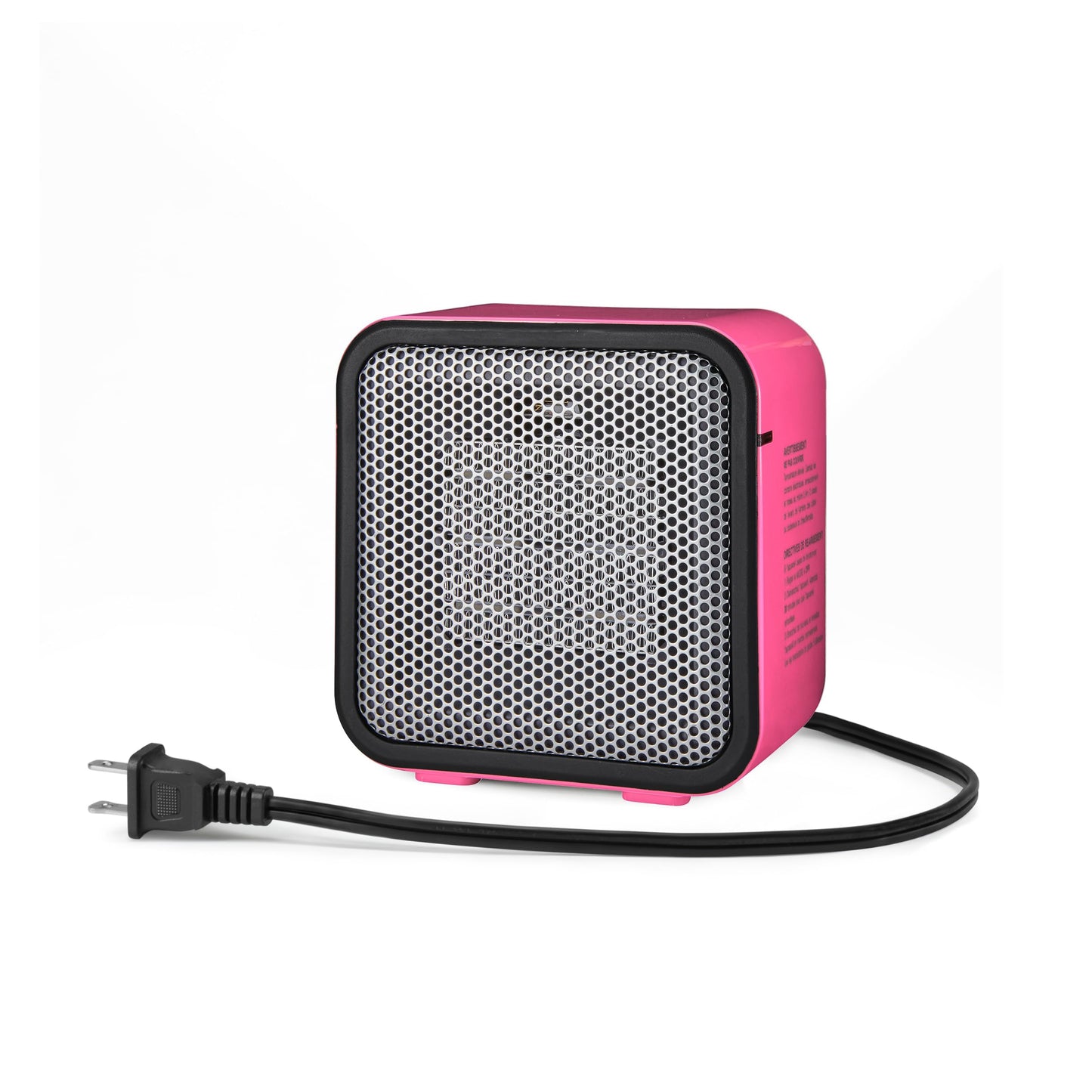 Amazon Basics Ceramic Space Heater, Portable Mini Heater for Office Desk, Indoor Use, 500W, With Tip-Over Protection, Lightweight 1.4 lbs, Pink, 5.9 x 3.2 x 6 inches