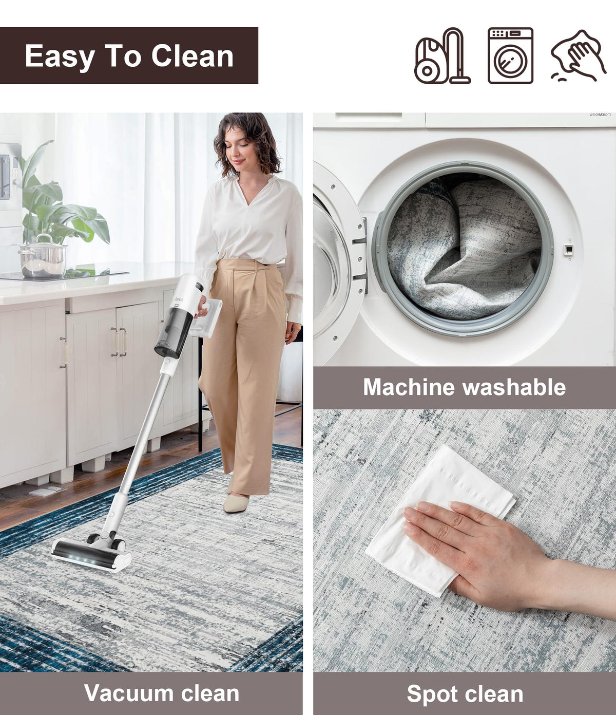 chakme Office Chair Mat for Hardwood Floor, 48"x36" Easy Glide Computer Desk Mat Protector for Rolling Chair Under Desk Rug Nonslip Backing, Machine Wash, (Square)