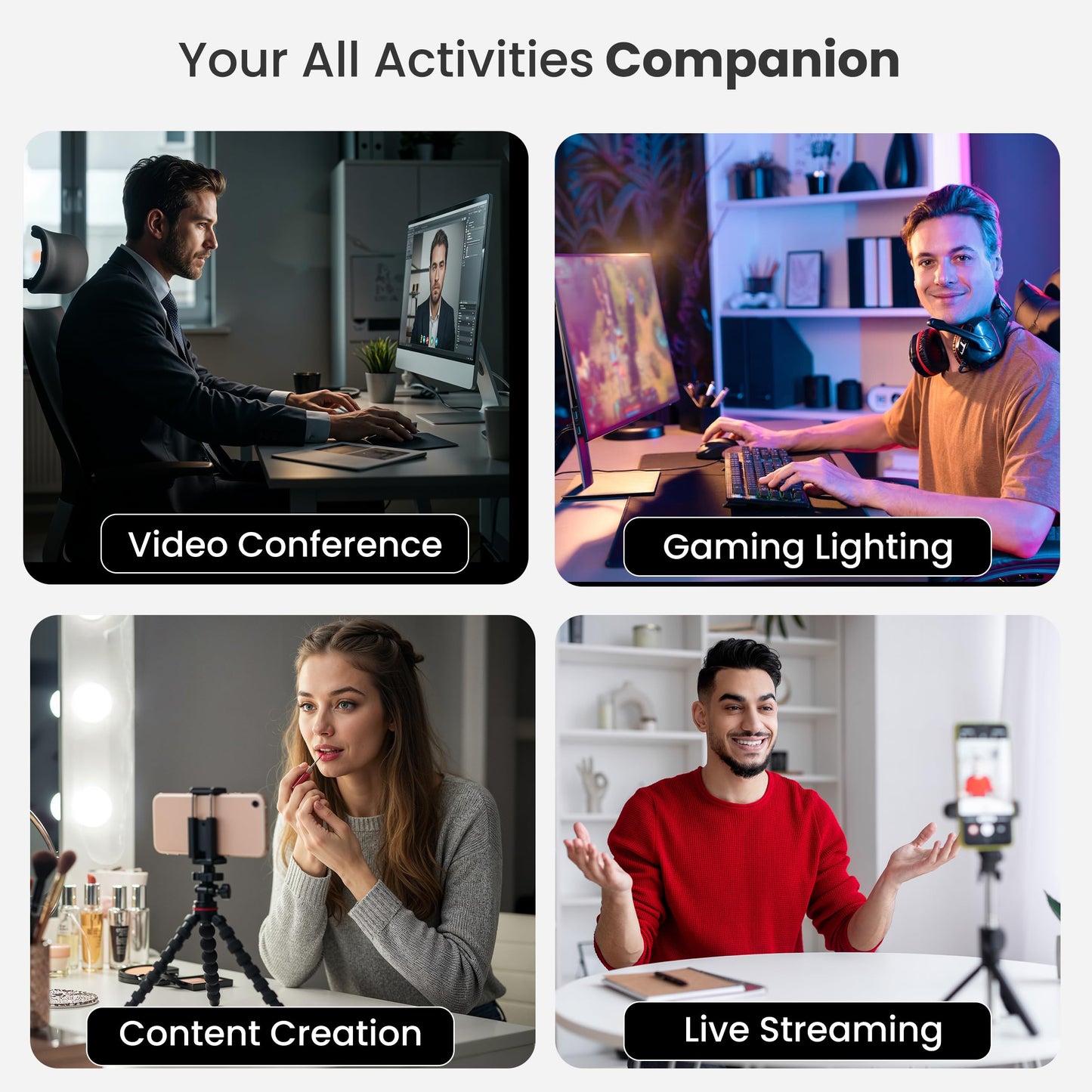 Monitor Light Bar for Computer & Laptop – Remote&Touch Control, Streaming Video Light, Adjustable Key Light for Desk & Zoom Meetings, Screen Lamp with Remote Control, USB Powered Computer Light