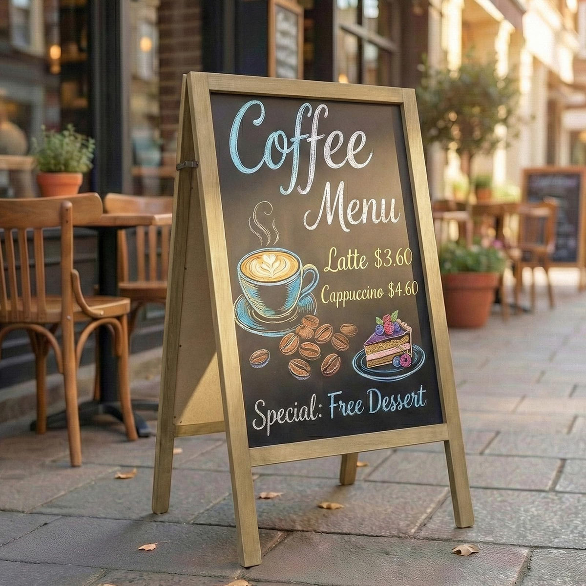TEAKMAMA A Frame Chalkboard Sign, 40"x20" Extra Large Chalk Board Double-Sided Sidewalk Sign Sturdy Sandwich Menu Board for Restaurant Coffee Shop and Wedding, Grey