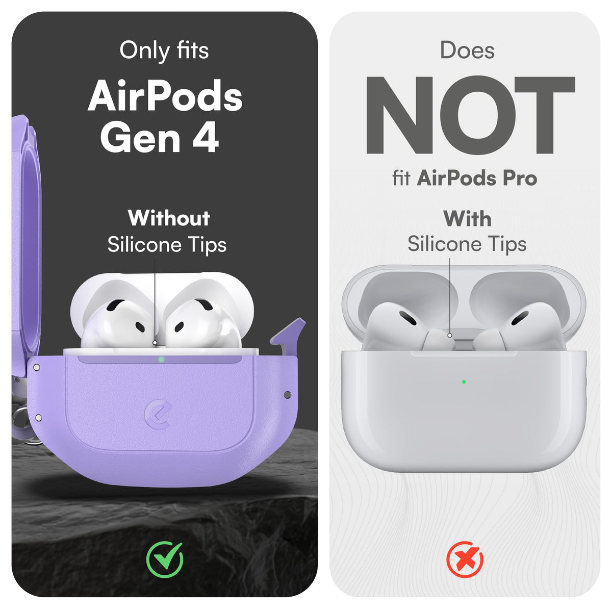Keybudz for Waterproof AirPods 4 Case with Lock - IP68 Waterproof and Dust Proof, Shockproof Protector, Heavy Duty Rugged Protection, Drop Proof Hard Cover for AirPods 4th Gen (Wild Lavender)