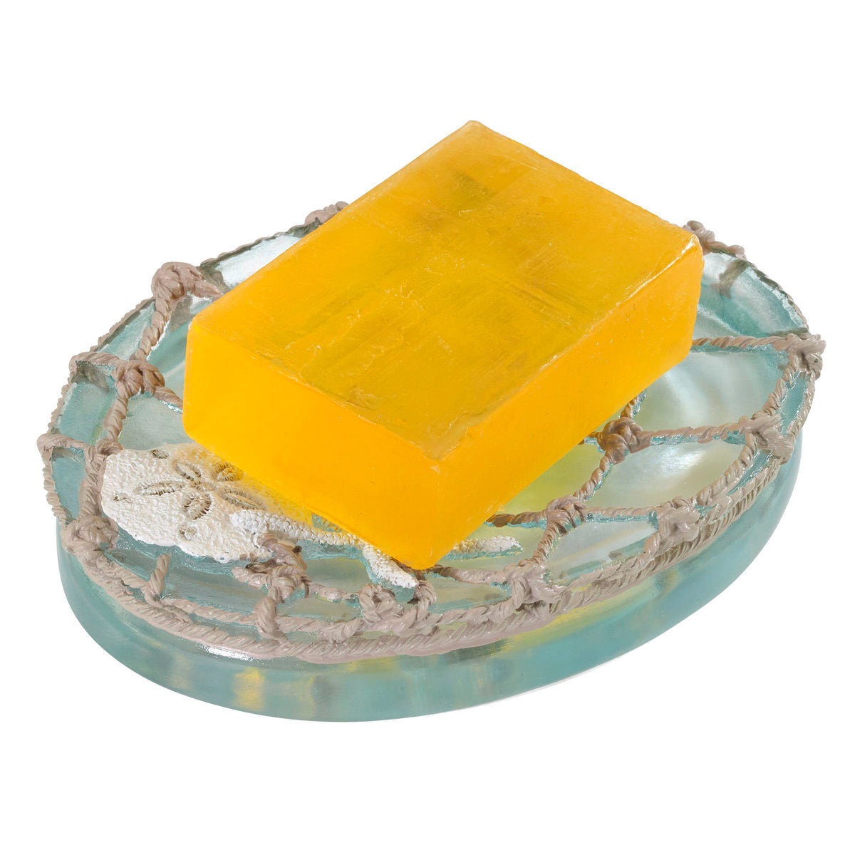 Avanti Linens - Soap Dish, Resin Countertop Soap Holder, Beach Inspired Bathroom Accessories (Seaglass Collection)