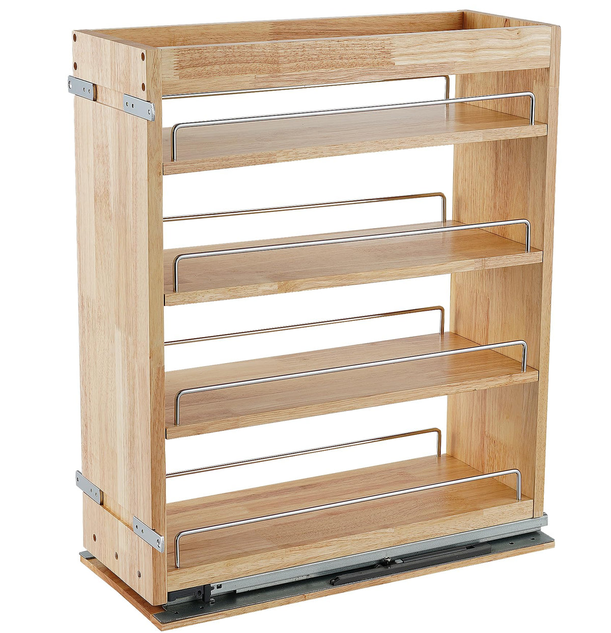 DINDON Pull Out Spice Rack Organizer for Cabinet, (5" W x 21.9" D x 25.2" H) Multi-Use Wood Pull Out Cabinet Organizer Slide Out Shelf Cabinet Storage for Kitchen, Pantry Organization