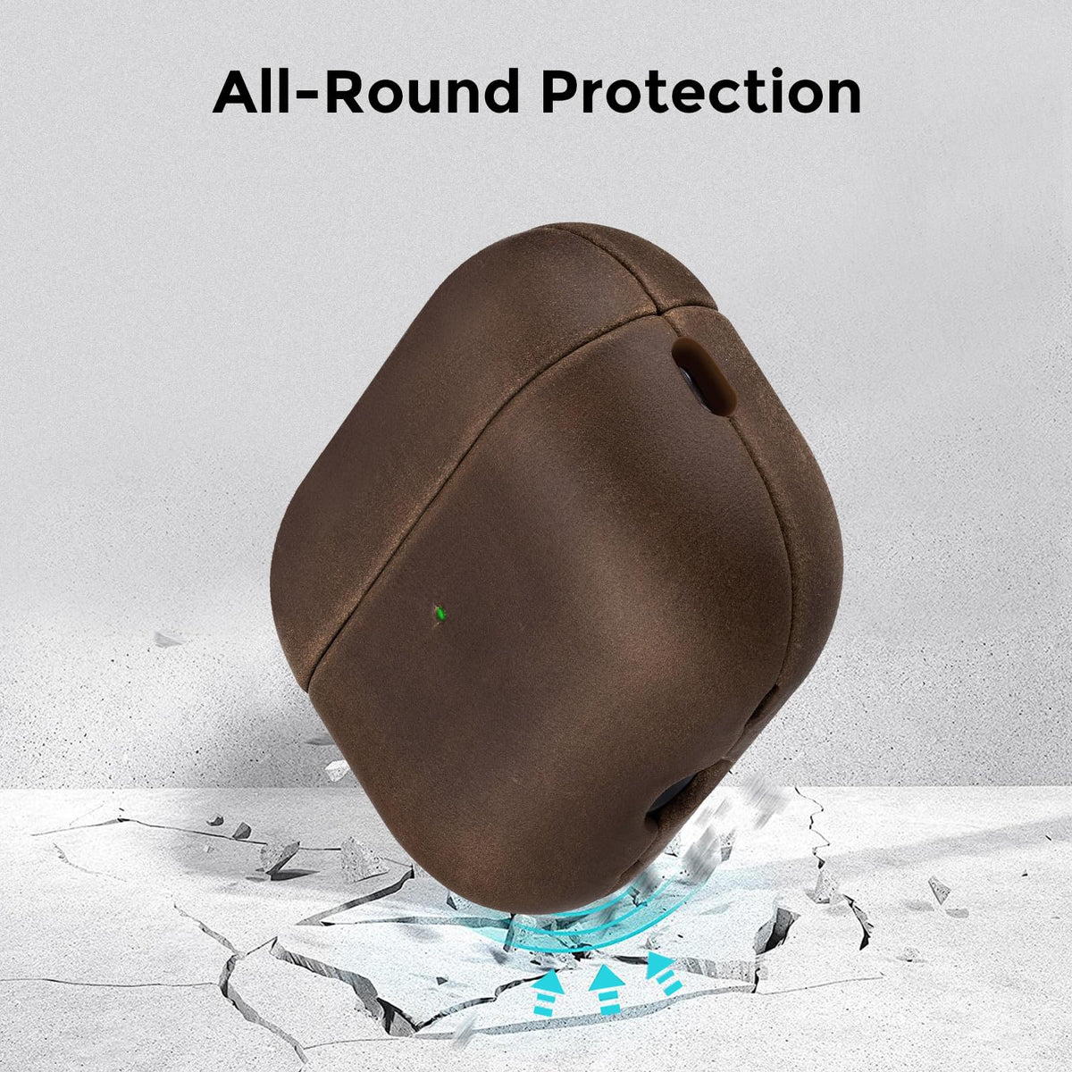 Bouixel for AirPods Pro 3 Case, Handcrafted Vintage Genuine Leather Shockproof Cover Accessories with Lanyard Compatible with Apple AirPods Pro 3nd Generation 2025
