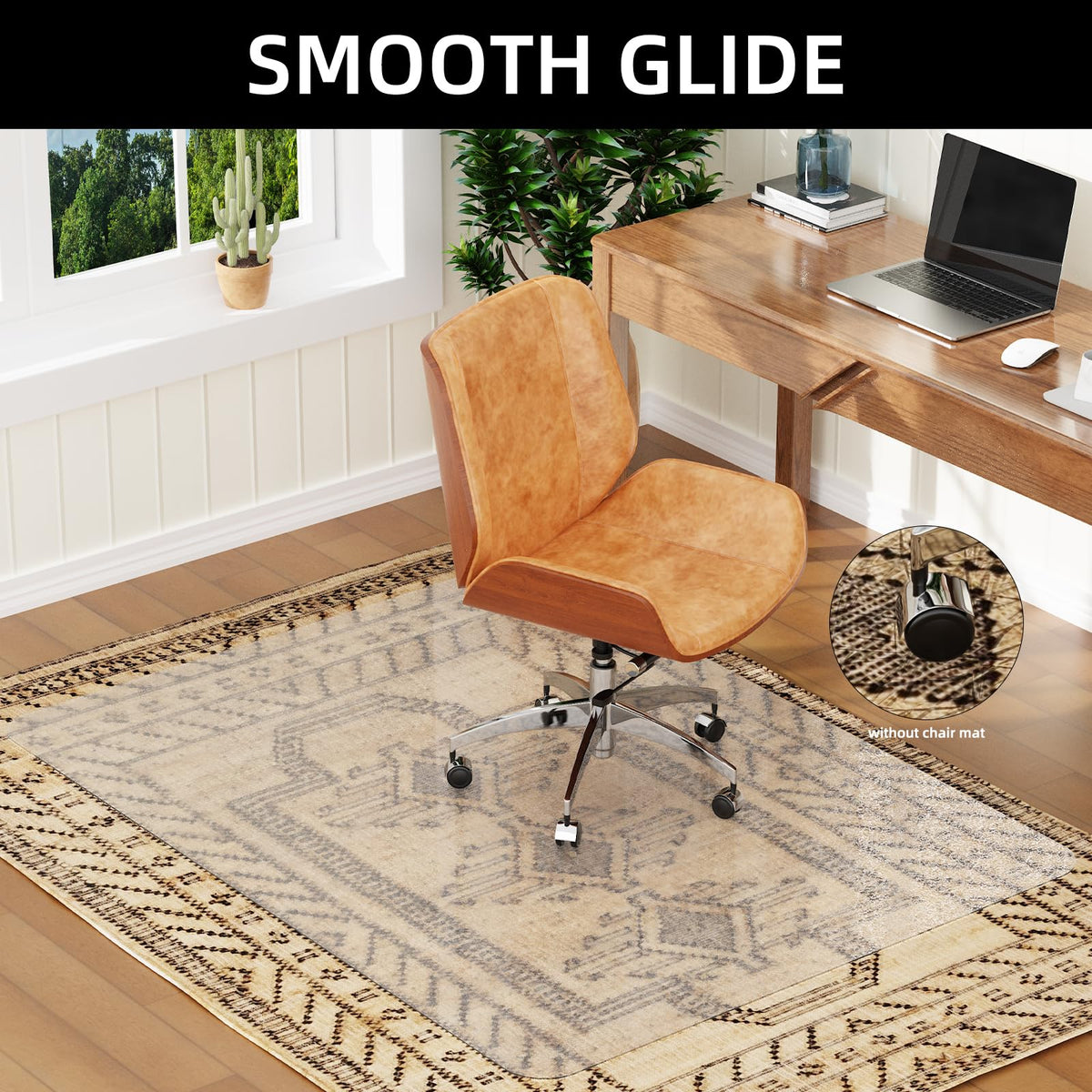 KAISLE Office Chair Mat for Carpet, 32x48 Heavy Duty Clear Plastic Rolling Chair Mat for Carpet Floor, Under Computer Desk Chair Floor Mats Protector Carpeted Floors