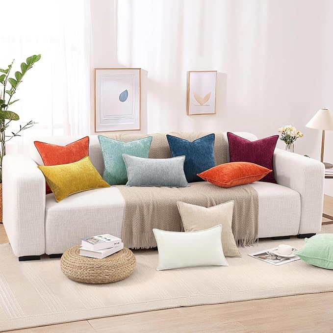 decorUhome Summer Couch Throw Pillow Covers 18x18 Set of 2, Decorative Soft