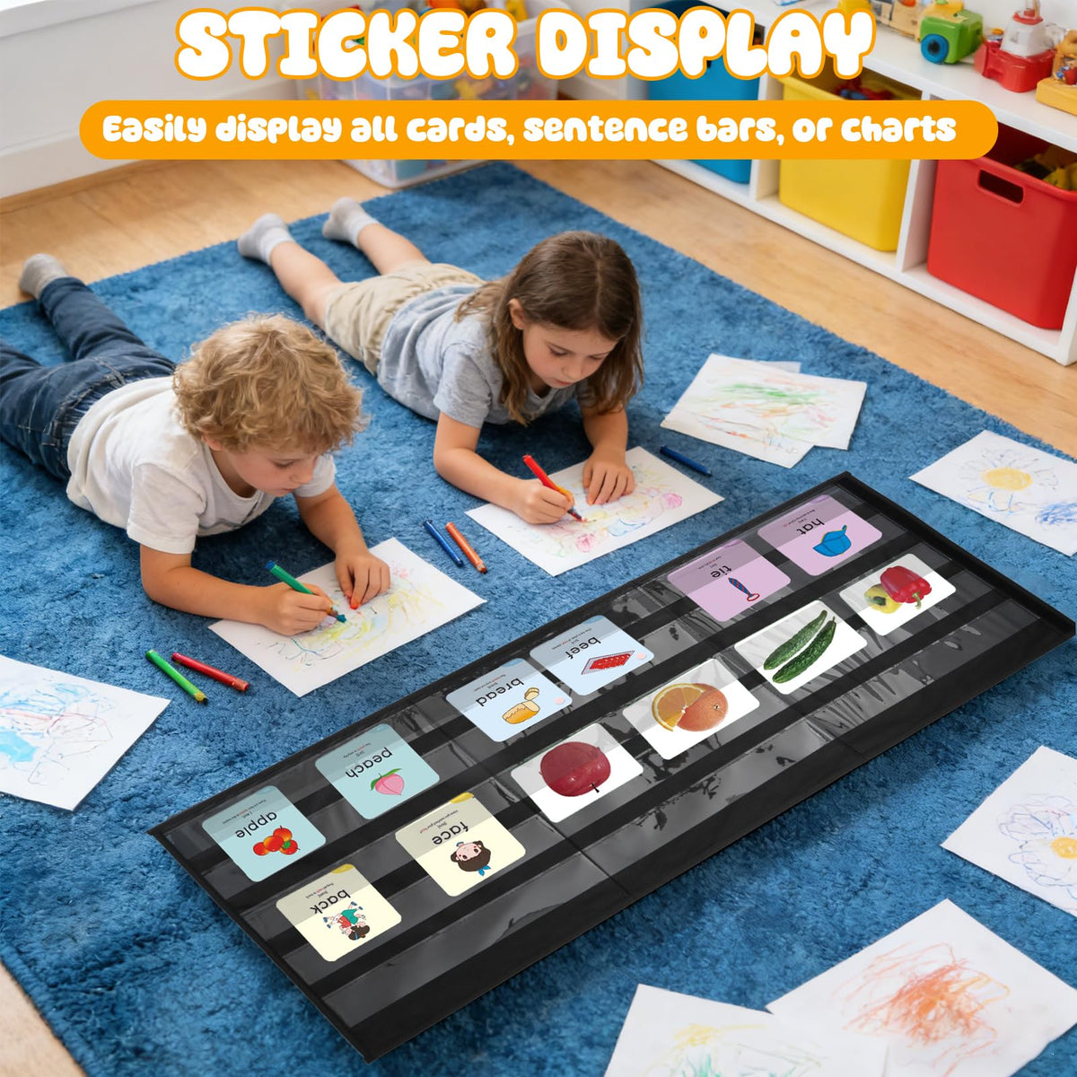 FUPMILPHRANX 2 Pcs 3 Sides 5 Layers Portable Stickers Display Stand for Vendors Big 4'' Stickers, Foldable Sticker Holder for Vendor Events & Small Business, No Assembly Required, Black, 16.5 x 40in