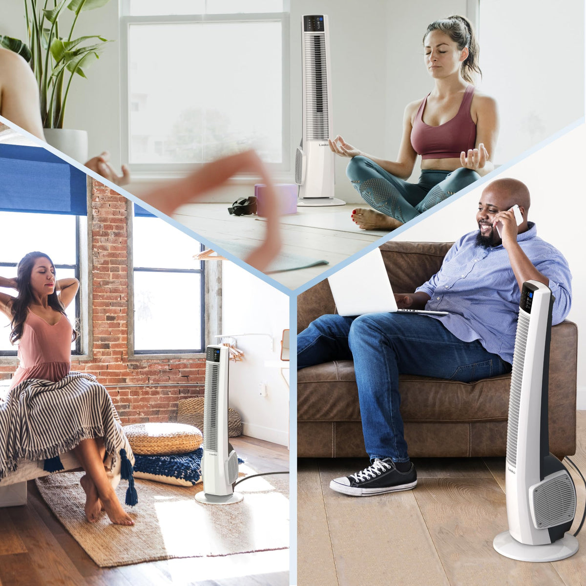 Lasko Oscillating Tower Fan with Remote Control - Tower Fan for Bedroom & Office, 4 Quiet Speeds, 38" White, T38400