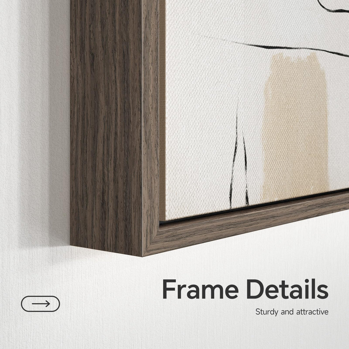Framed Large Boho Neutral Abstract Wall Art for Living Room, Black Beige Sun and Moon Paintings Prints for Hallway Office, Set of 3 Piece Modern Minimalist Canvas Artwork Pictures 24x36 Inch