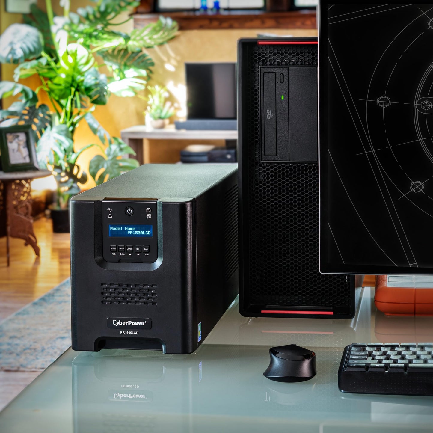 CyberPower PR1500LCD Smart App Sinewave UPS System, 1500VA/1500W, 8 Outlets, AVR, Mini-Tower