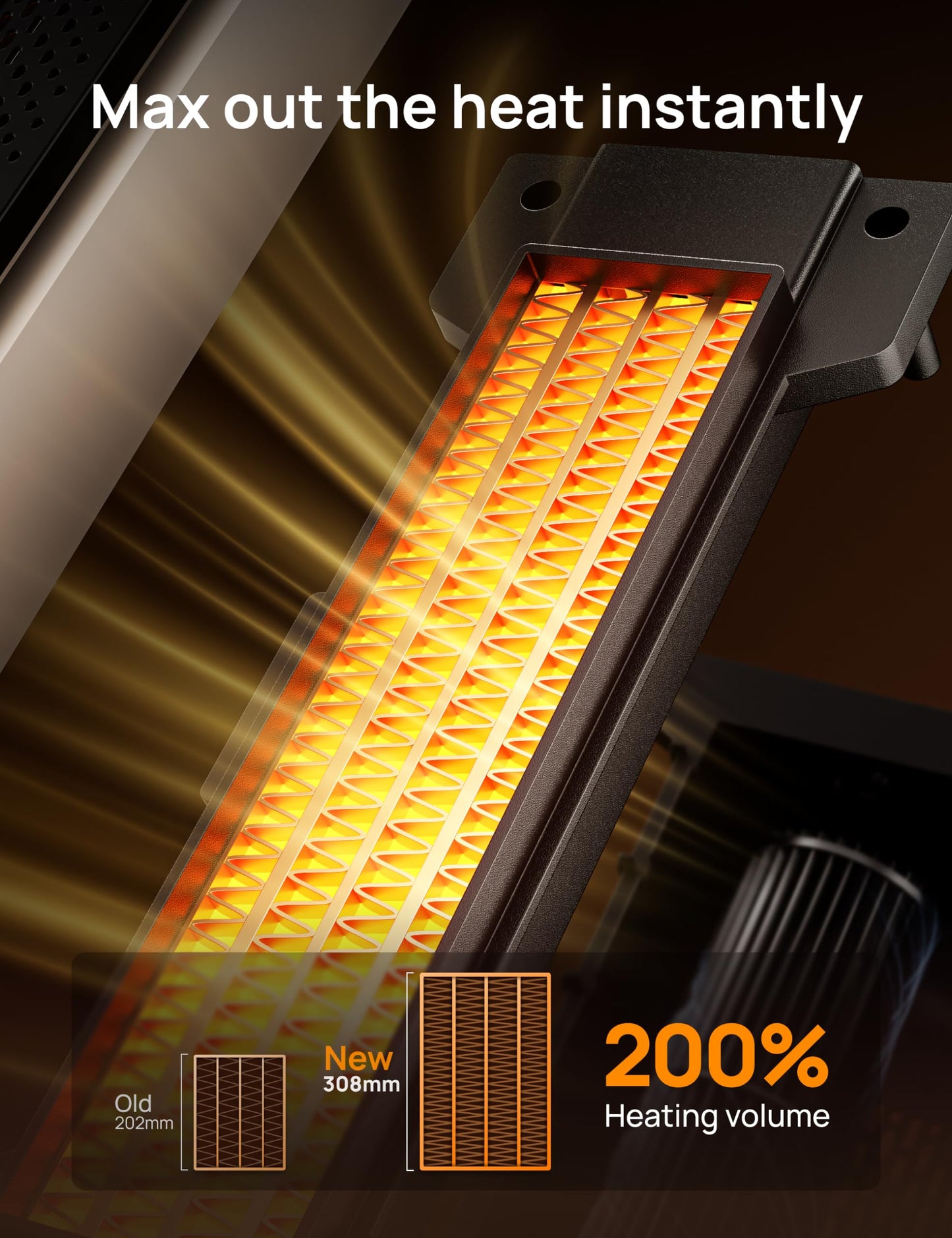 DREO Space Heater Indoor, 25" 11.5ft/s Fast Portable Room Heater with Remote and Thermostat, 3 Modes, Overheating & Tip-Over Protection, Electric Heaters for Indoor Use Large Room, Bedroom, Gold