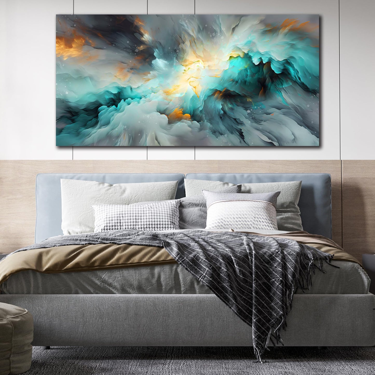 LAOTOART Modern Abstract Wall-Art - Office Artwork for Walls - Living Room Paintings for Wall Decor Large Ready to Hang Size 29" x 59"