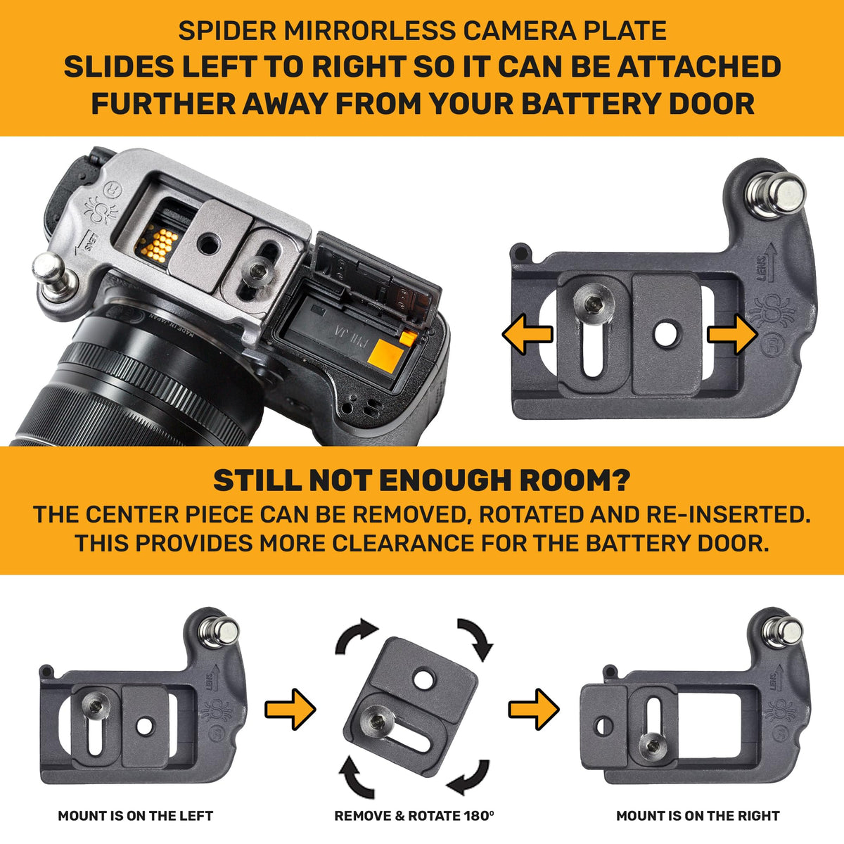 Spider Holster – Spider X Camera Holster Set for Carrying a Professional Mirrorless Camera with Included Clip-On Self-Locking Camera Holster – Compatible with Any Belt