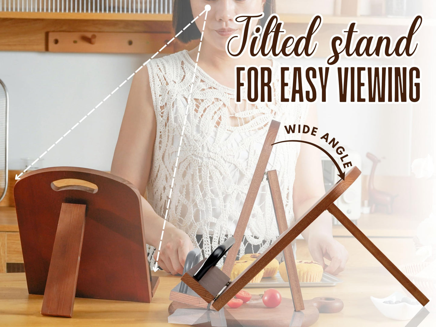 INNObeta Cookbook Stand for Kitchen Counter, Adjustable Tablet Recipe Book Holder, Perfect Gifts for Women, Mom, Grandma on Birthday, Unique Kitchen Decor, Dragonfly