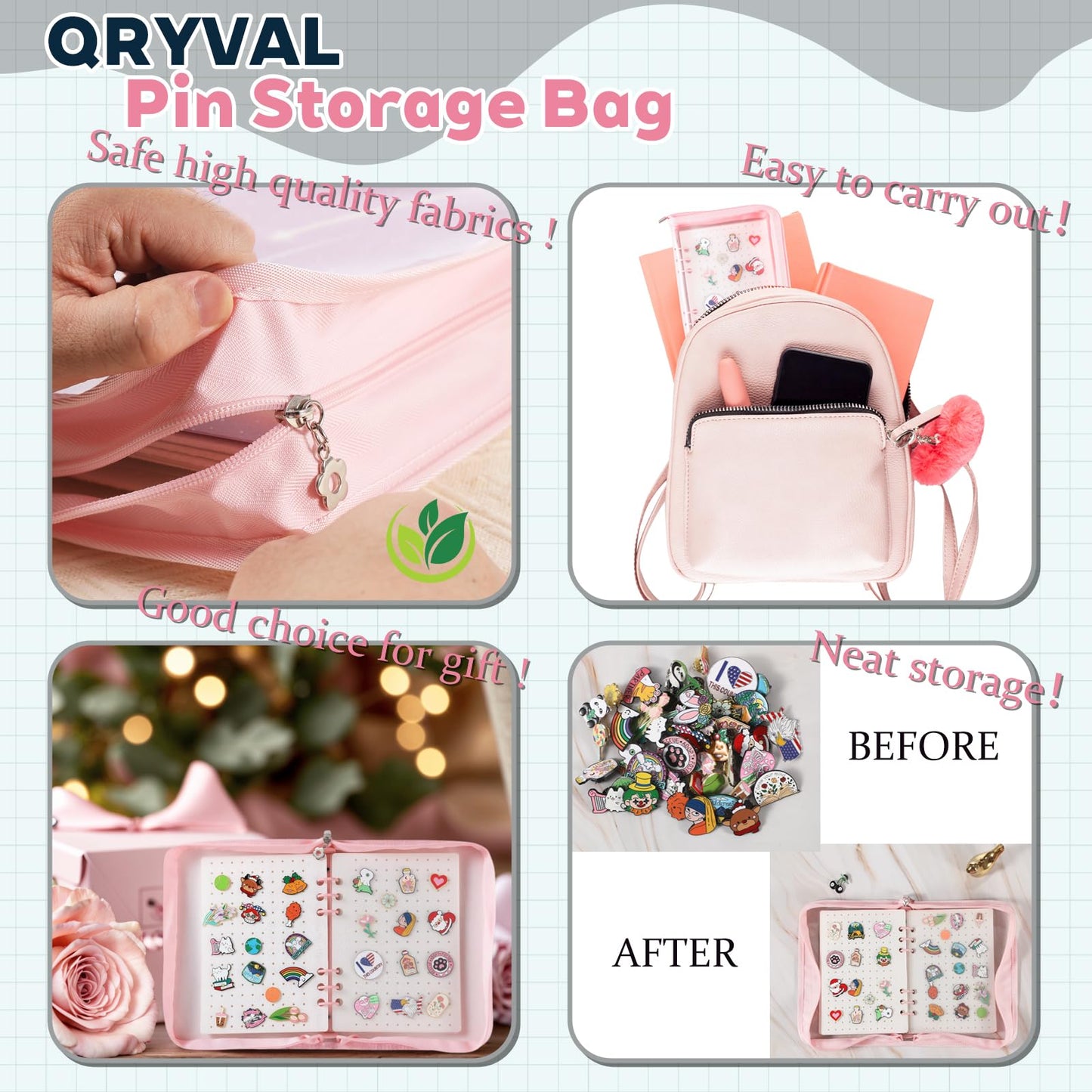 Extra Thick Pin Binder for Collectors A5 Enamel Pin Book Felt Display Boards & Protect Pages Brooch Pin Collector Bag Loose Leaf Pin Trading Binder Travel Trading Pin Holder Pin Storage Organizer Pink