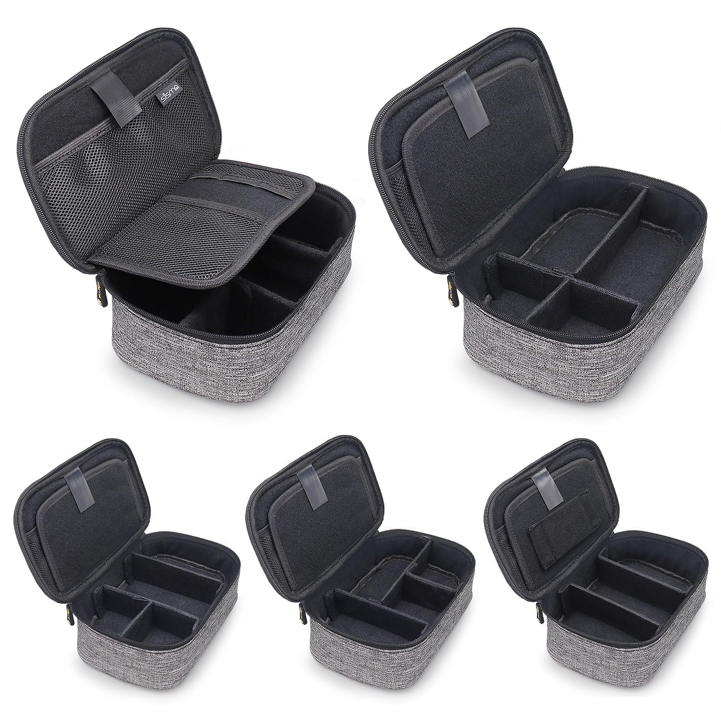 sisma Travel Electronics Organizer Small Carrying Case for Cables Phone Chargers USB Plugs Power Cords Earbuds Adapter Tech Accessories Pouch -Grey