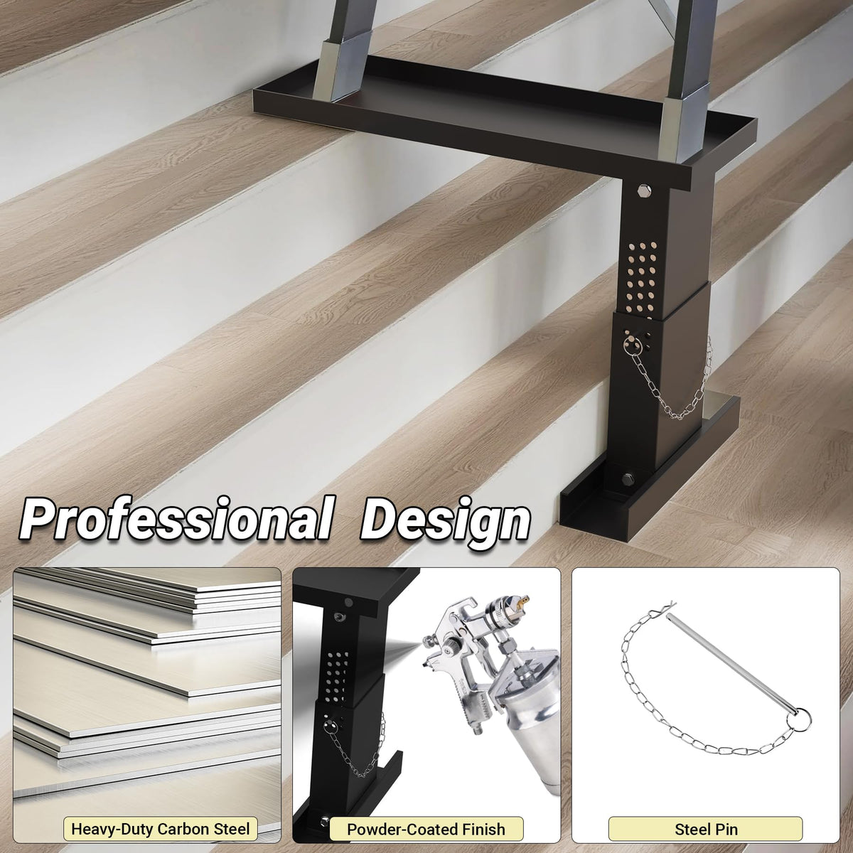 Toriexon Ladder Extender Pro, Ladder Stabilizer High Strength, Ladder Leveler 13.4”-19” Adjustable Height Range for Single and Extension Ladders