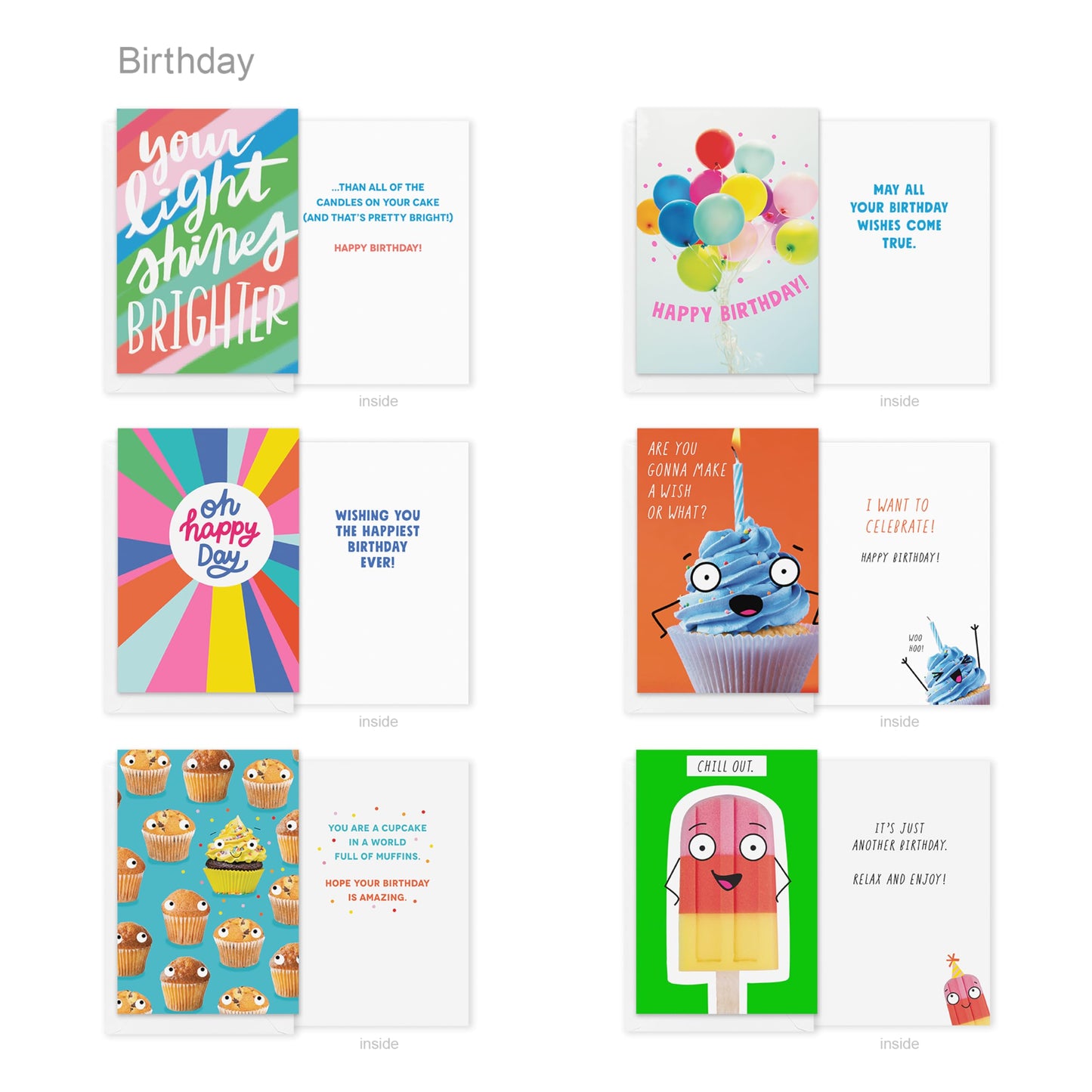 Recycled Paper Greetings 30-Count Funny Birthday Card Assortment with Envelopes, Seals, and Storage Box by Vicky Barone