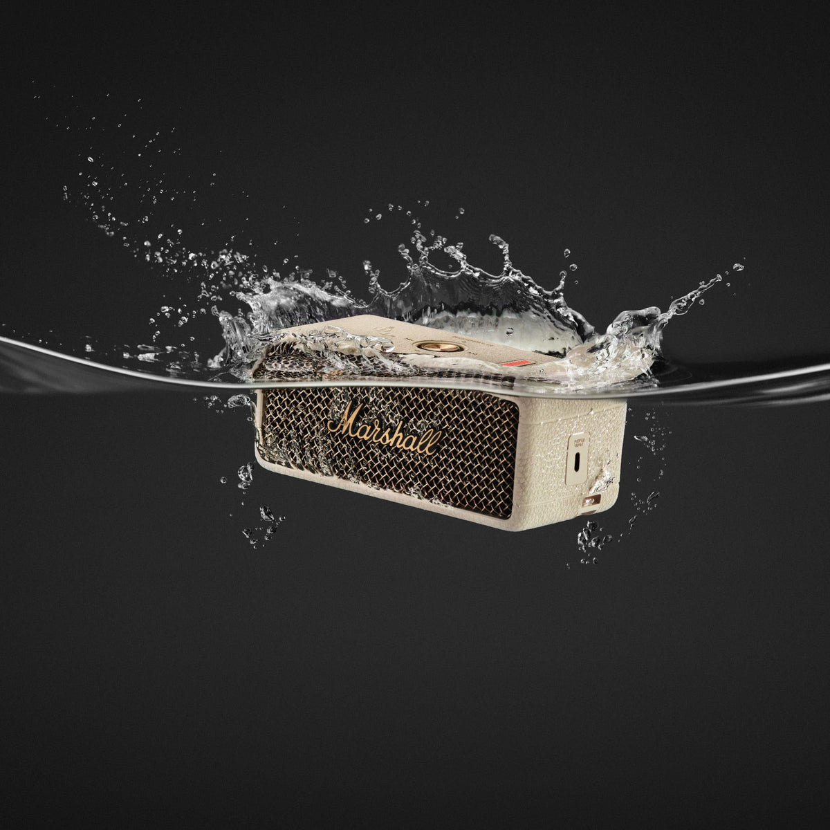 Marshall Emberton III Portable Bluetooth Speaker - Rugged Waterproof IP67 Design | Loud Stereo Sound, Deep Bass with 32+ Hr Playtime | Compact and Wireless for Travel and Outdoors - Cream