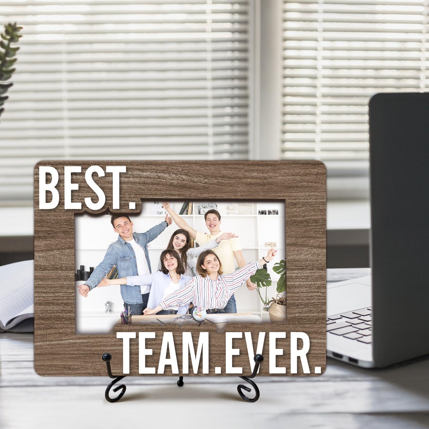 Team Picture Frame, 5x8 Best Team Ever Picture Frame with Stand, Thank You Appreciation Gifts for Coworkers Boss Company Team, Office School Desk Decor-A41