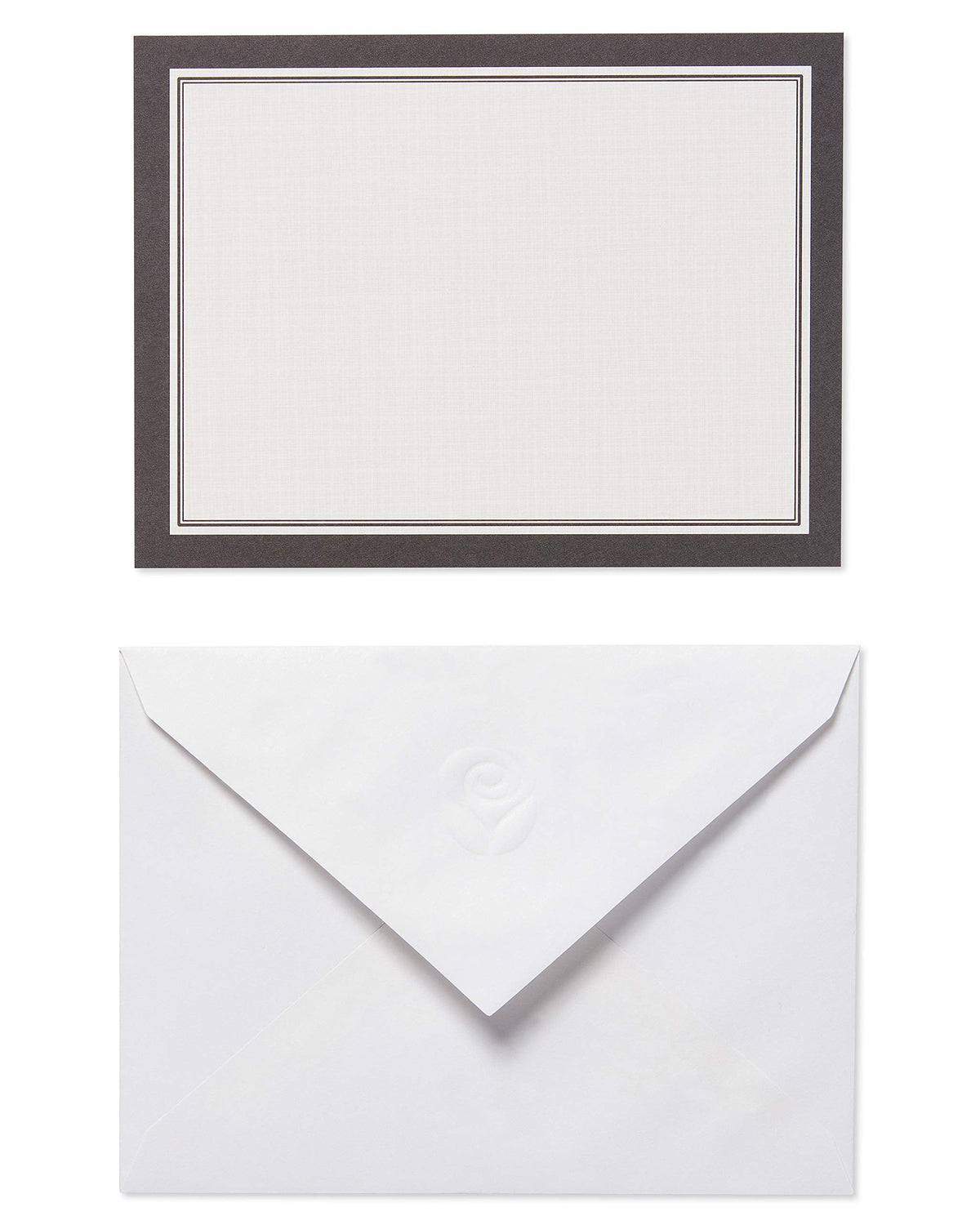 American Greetings Single Panel Blank Cards with Envelopes, Ivory with Black Border (40-Count)